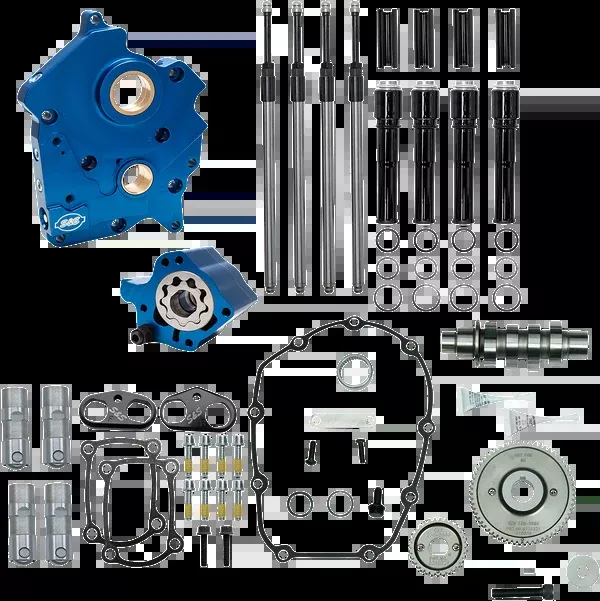 S&S Cycle Cam Chest Kit With Plate – Gear Drive – Water Cooled – 475 Cam – Black Pushrods – M8