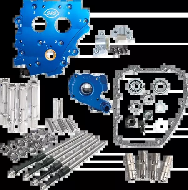 S&S Cycle Cam Chest Kit Without Cams – Chain Drive – Chrome Pushrods – Twin Cam