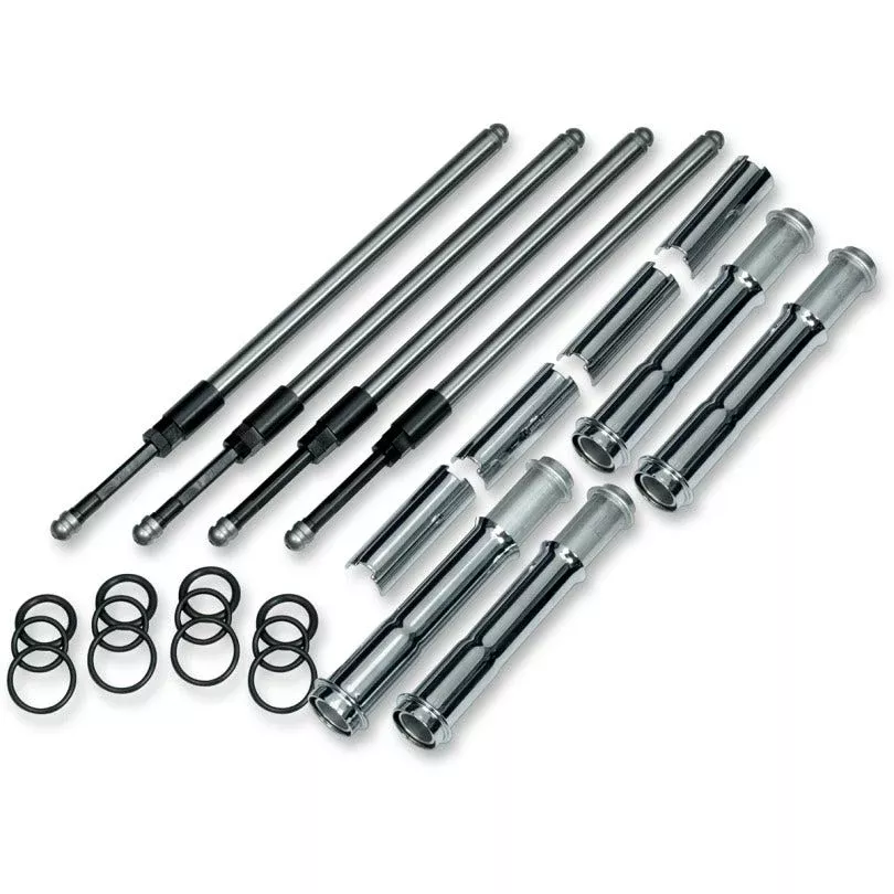 S&S Cycle Quickee Adjustable Pushrod Kit with Tube Covers for Harley-Davidson