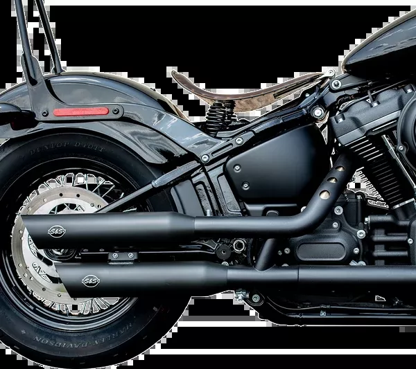 S&S Cycle Slash-Cut Slip-On Mufflers - Race - Black - FLFB