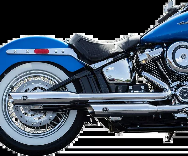 S&S Cycle Slash-Cut Slip-On Mufflers – Race – Chrome – FLHC