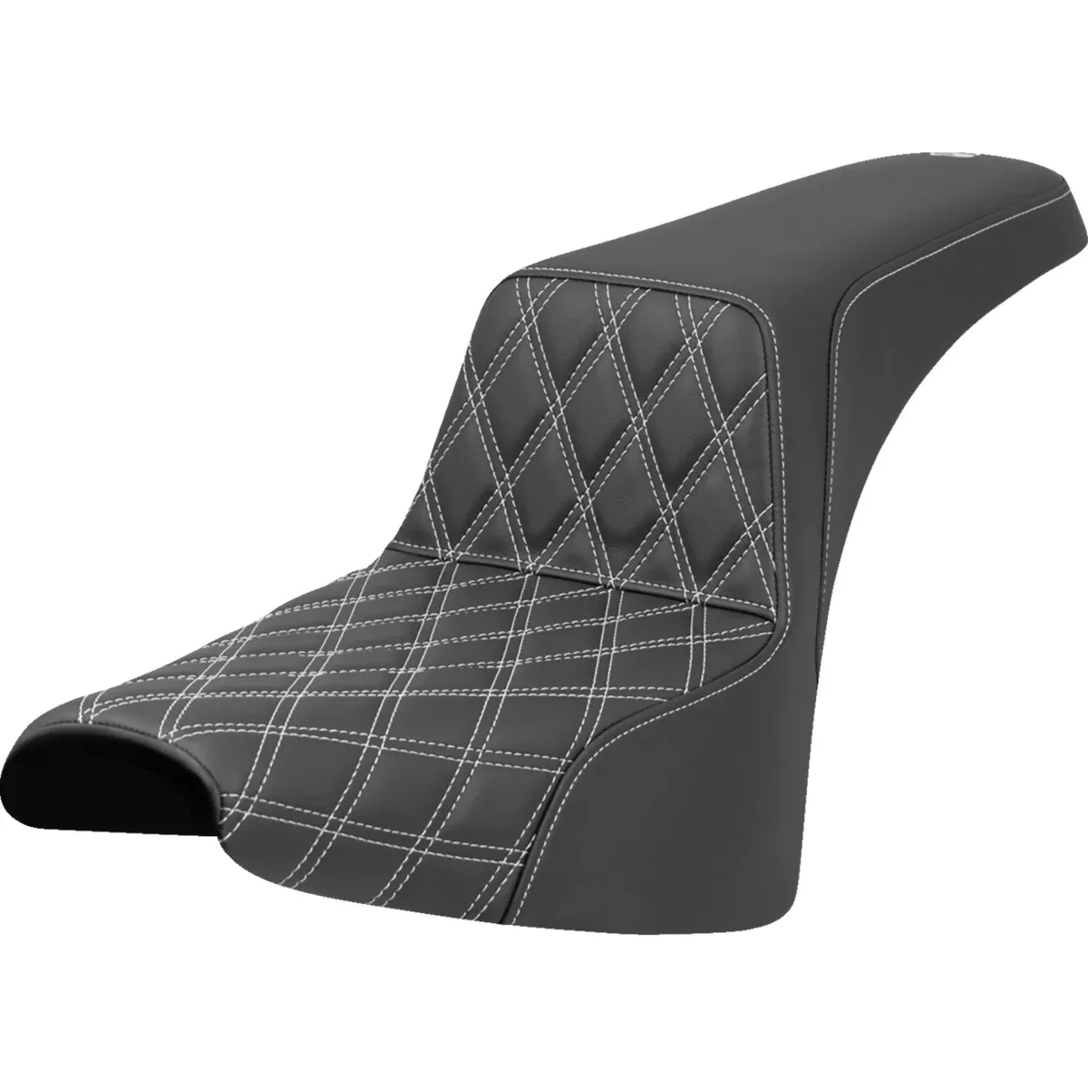Saddlemen Lattice Stitch Step-Up Seat Front White Stitch – 818-30-17206 For Harley Softail 2018-2023
