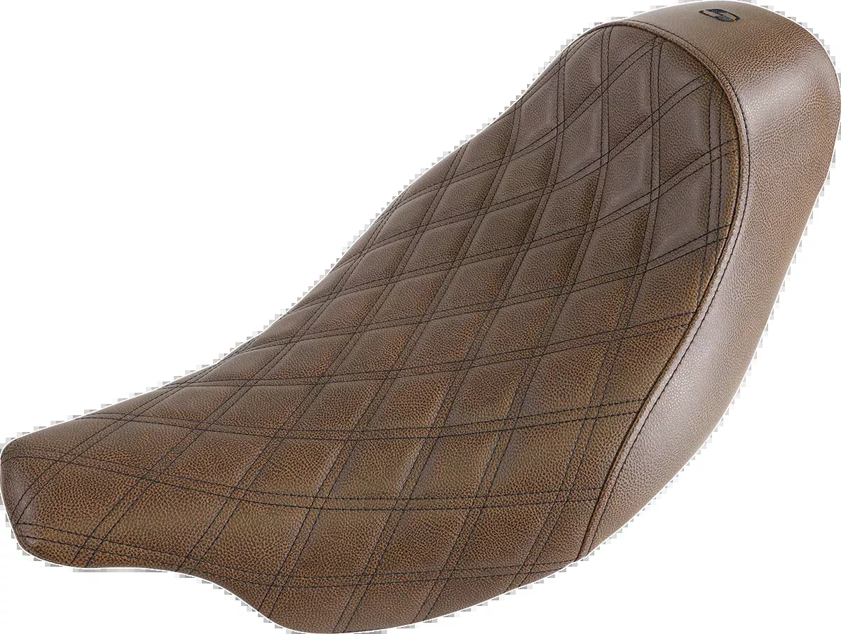 Saddlemen Renegade Brown Lattice Stitch Solo Seat for 2008-2025 Harley FLTR FLHR