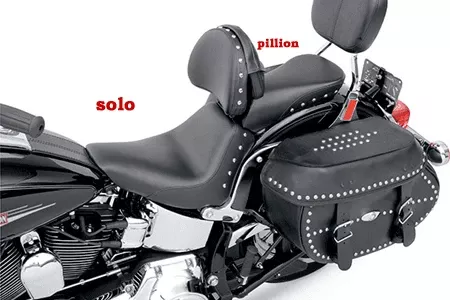 Saddlemen Renegade Heels Down Touring Pillion Pad for '06-10 FXST & '07-11 FLSTF with Studs