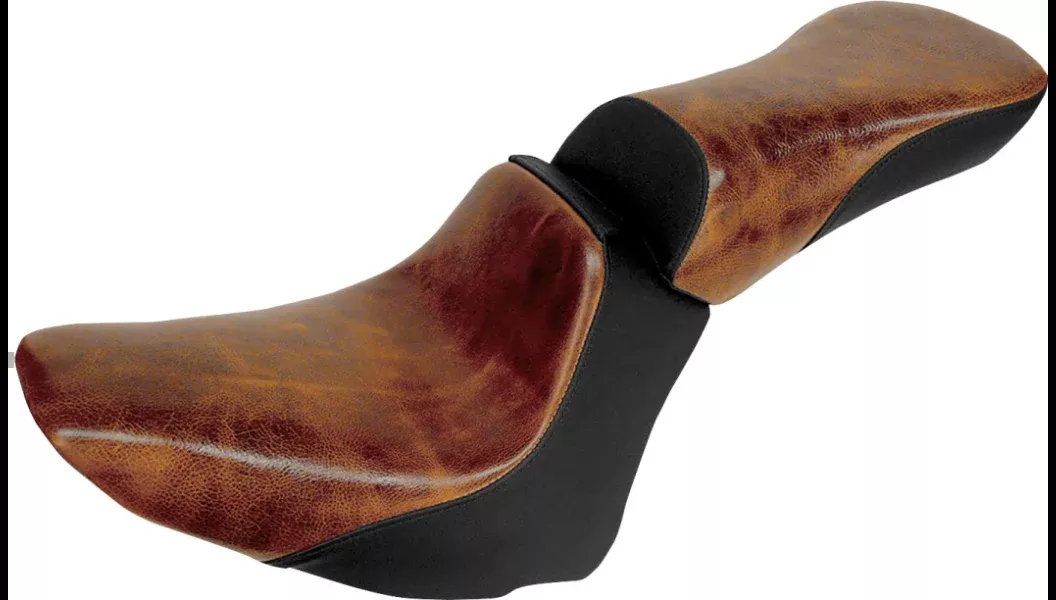Saddlemen Renegade Lariat Brown Leather Pillion Pad 4 Harley 06-17 FLSTC