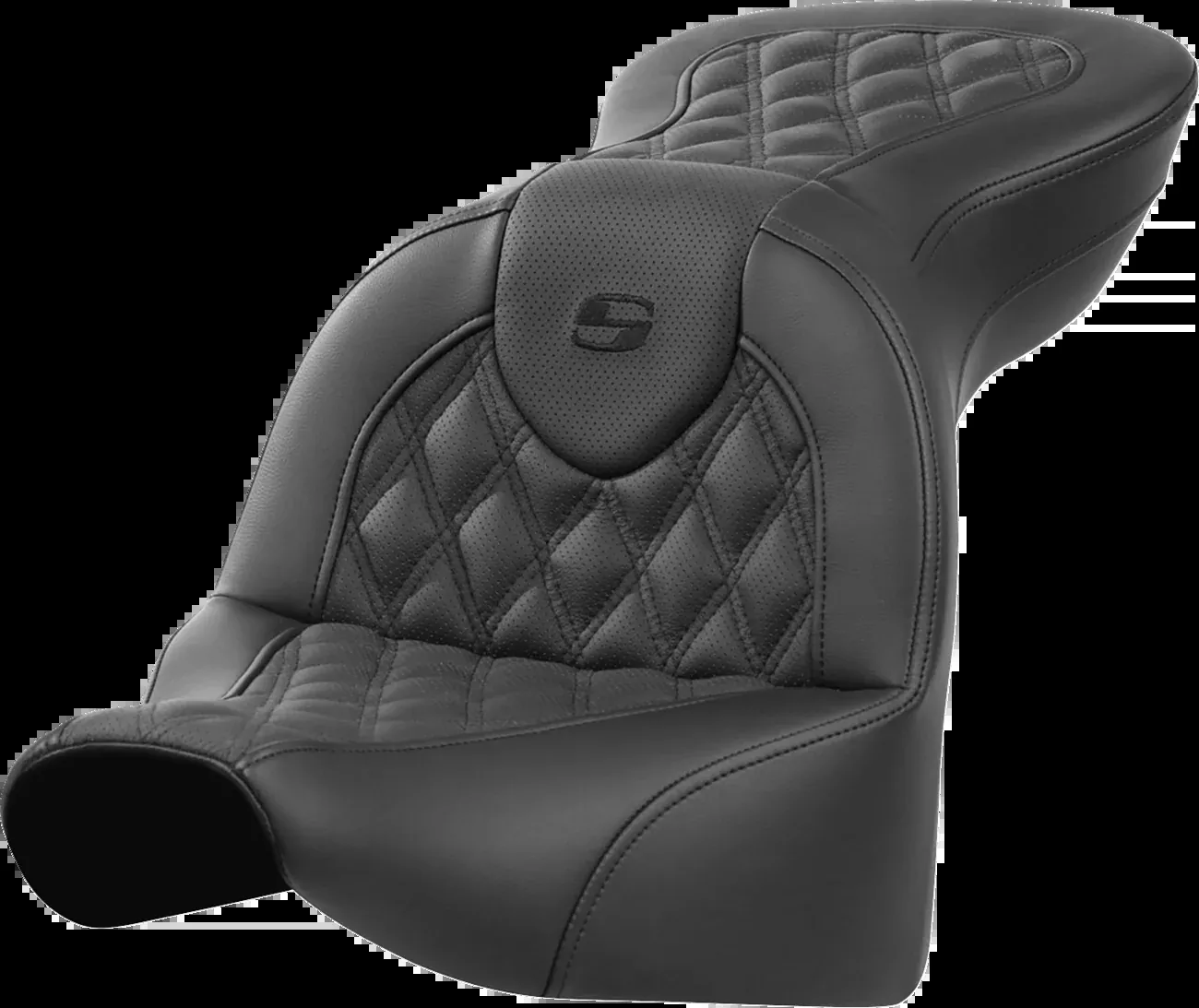 Saddlemen Roadsofa Black Lattice Stitch Seat for 2018-20 Harley Softail Breakout