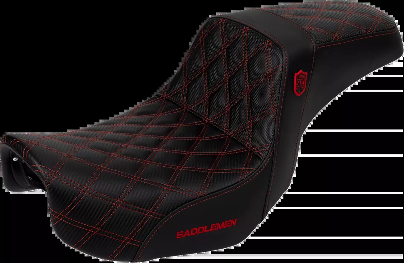 Saddlemen SDC Pro Series Red Lattice Gelcore Seat for 2006-2017 Harley Dyna FXD