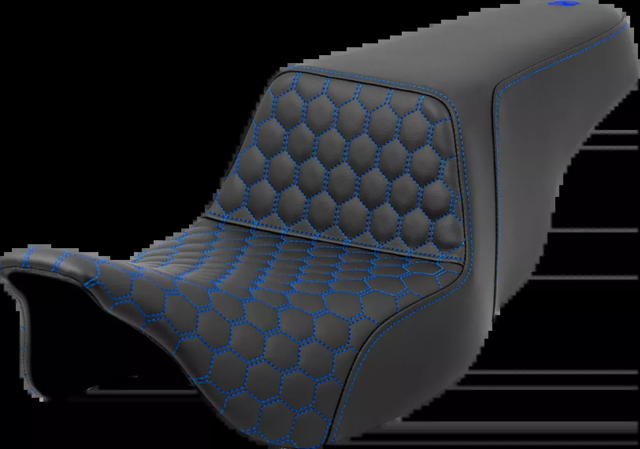 Saddlemen Step Up Blue Honeycomb Gel Seat fits 2008-2025 Harley Touring Models
