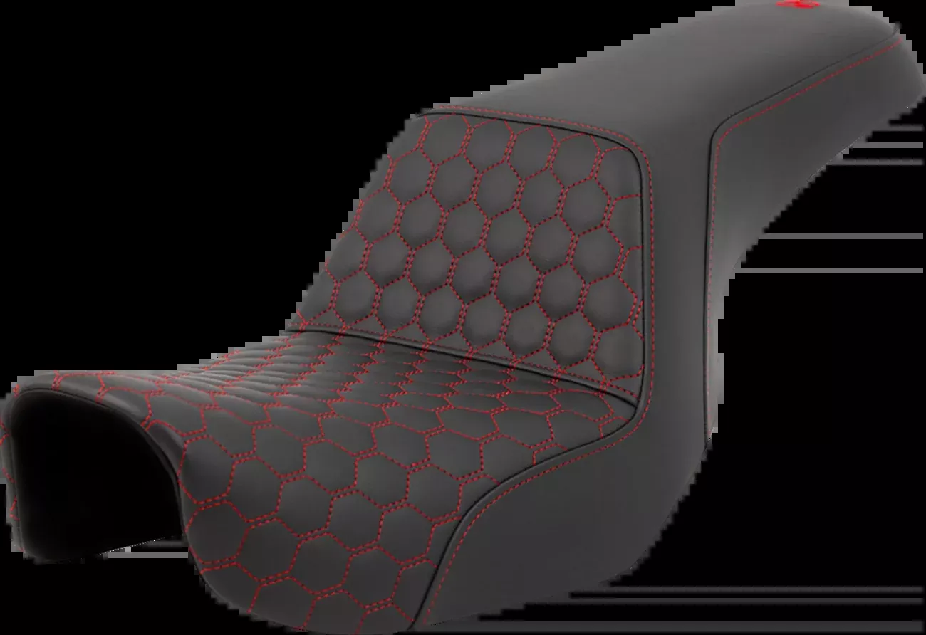 Saddlemen Step Up Red Honeycomb Stitch Seat fits 2006-2017 Harley Dyna FXD FLD