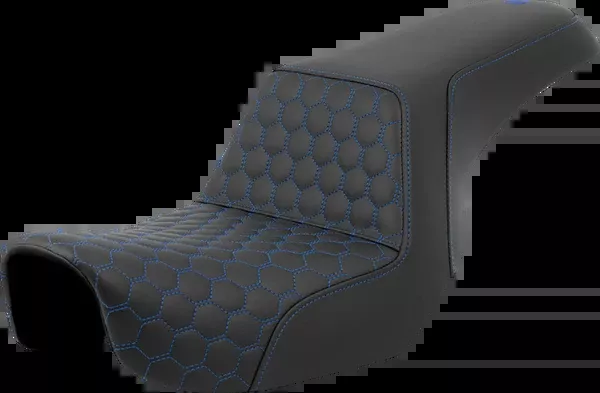 Saddlemen Step-Up Seat – Honeycomb – Blue Stitching – Dyna ’06-’17