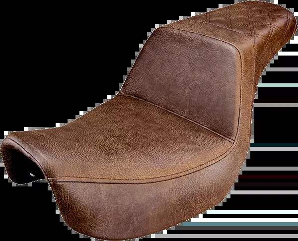 Saddlemen Step-Up Seat – Rear Lattice Stitched – Brown – Dyna