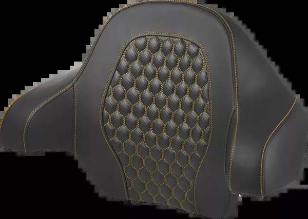 Saddlemen Tour Pack Backrest Pad – Honeycomb – Gold Stitching – FL ’14-’24