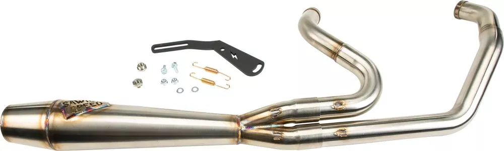 Sawicki 2 into 1 Brushed Full Length Cannon Exhaust Harley M8 Softail 18-Up