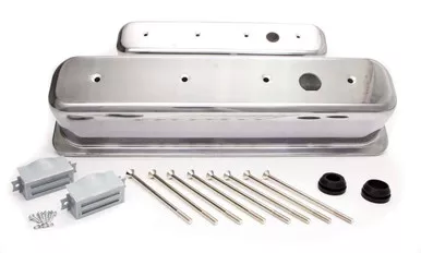 SBC Alum Tall Center Bolt V/C Plain Polished R6146-1