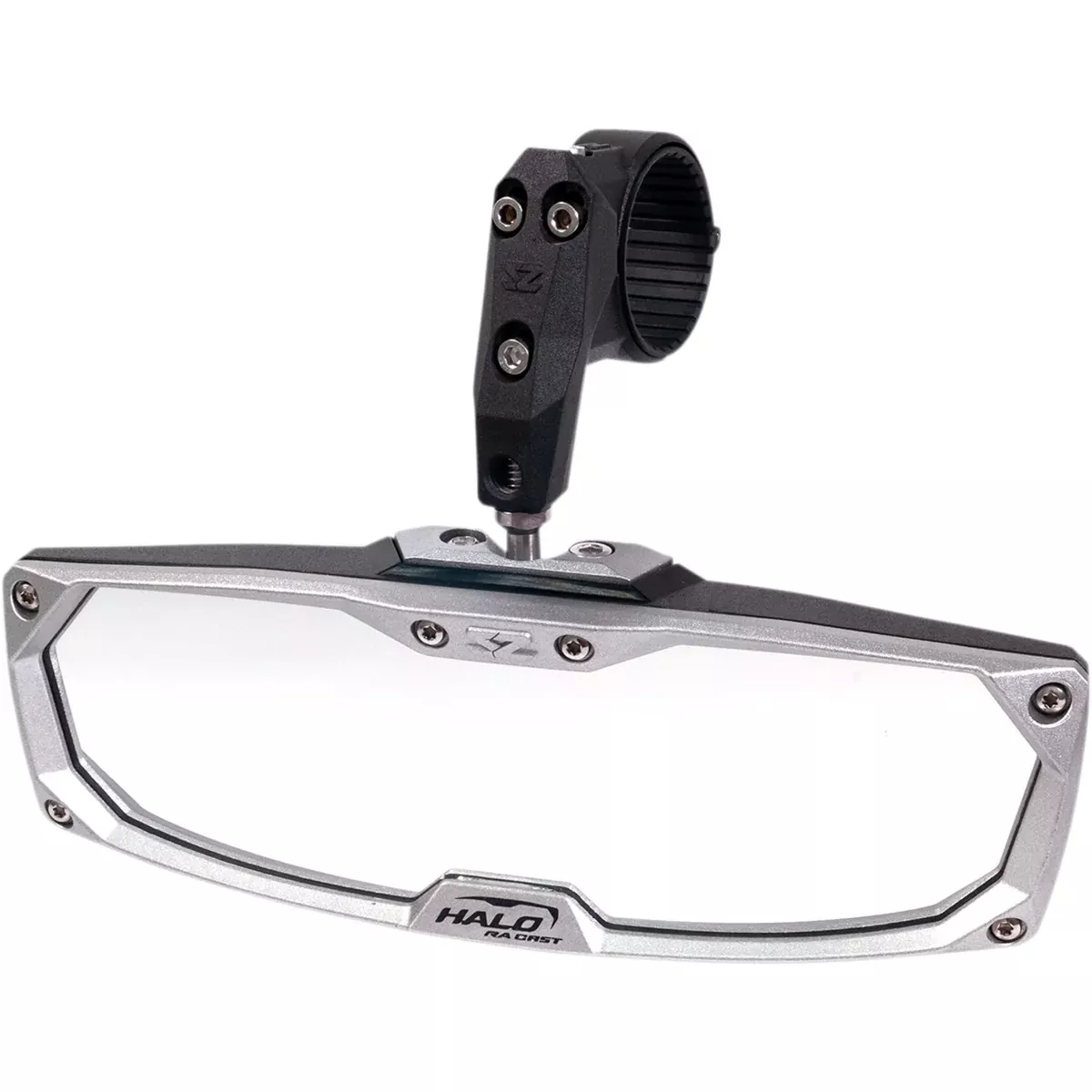 SEIZMIK 0640-1403 56-18025 Halo R Rear View Mirror with Cast Aluminum Bezel Mirror – Halo R – Rear View – Rectangle – Silver – 1.875″/2″ ROPS – Honda/Kawasaki