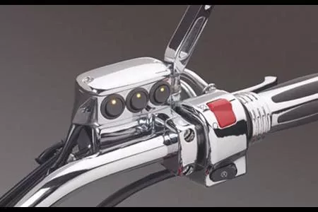 Show Chrome L.E.D. Master Cylinder Chrome Switch Block Assembly for GL1500/1600& GL1800 '01-10 & '12 Left Side