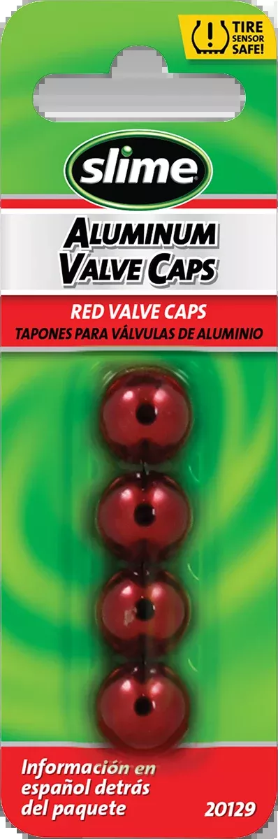 Slime Valve Stem Caps - Red - 4 Pack-20129