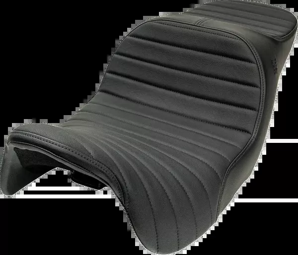 Slyfox Chariot Seat - Black Classic Stitch - Black Logo - FLH/FLT '09-'23.5