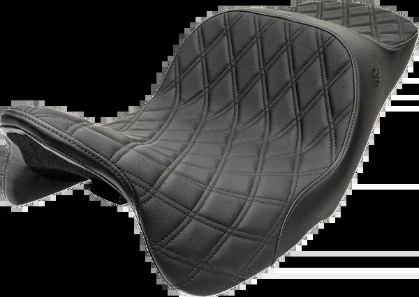Slyfox Chariot Seat – Black Double Diamond Stitch – Black Logo – FLH/FLT ’09-‘23.5
