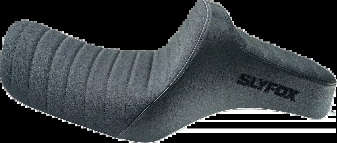 Slyfox Highnoon Black Classic Stitch 2 Up Seat for 2004-2022 Harley Sportster