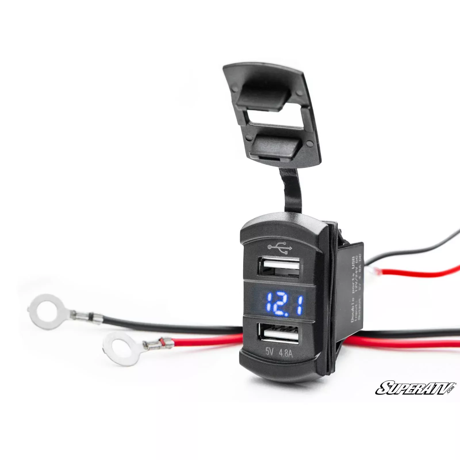 SuperATV 12 V UTV Voltmeter and Dual USB Charger RS-U-001