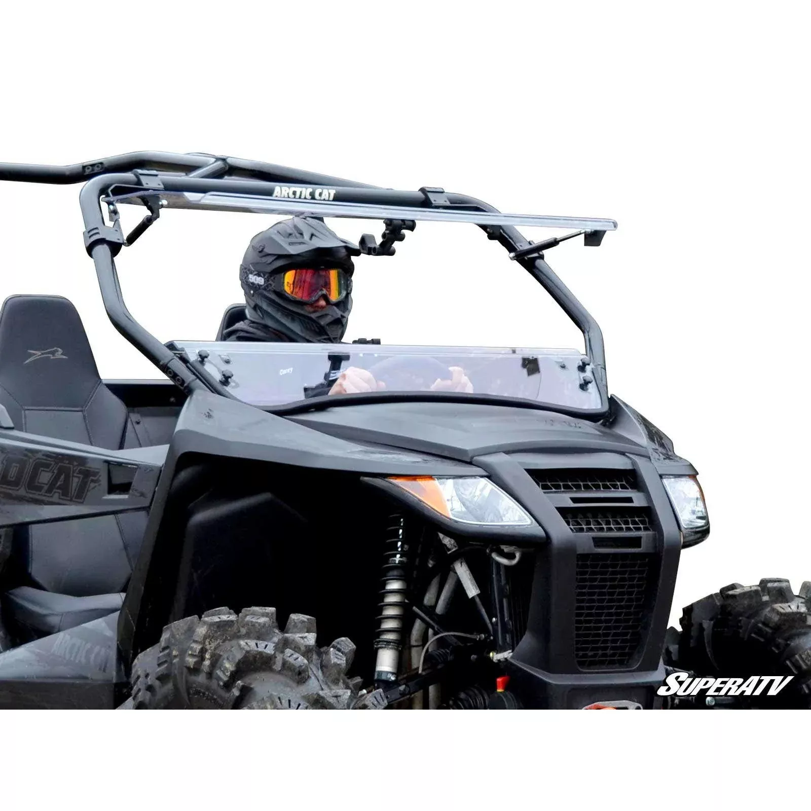 SuperATV Arctic Cat Wildcat Trail Scratch Resistant Flip Windshield FWS-AC-T-70