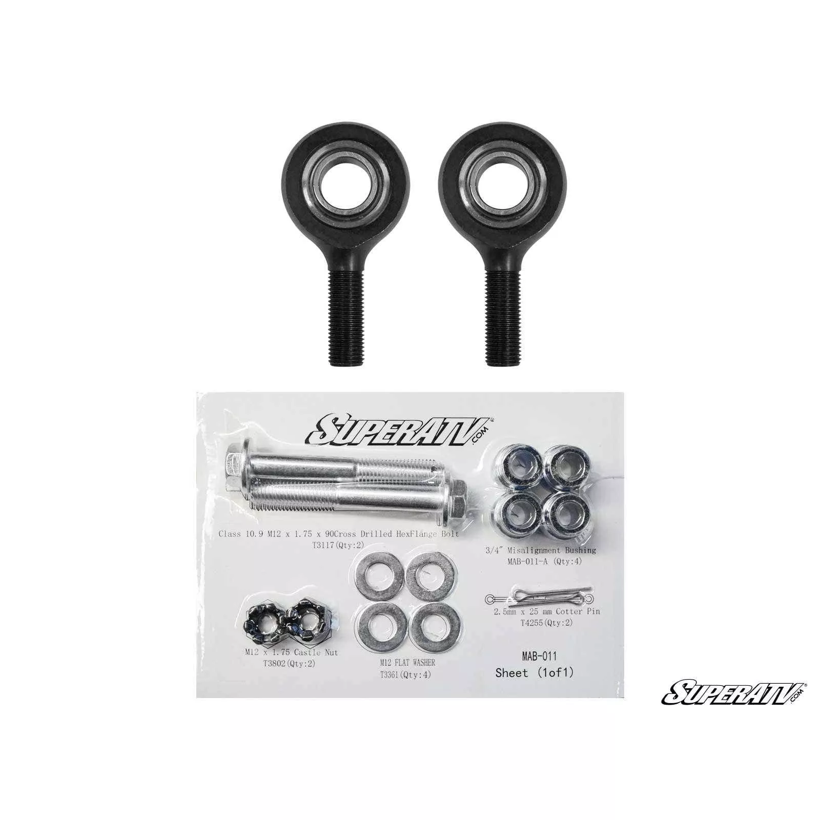 SuperATV Can-Am Maverick X3 Heavy-Duty Tie Rod End Replacement Kit TRE-RP-004