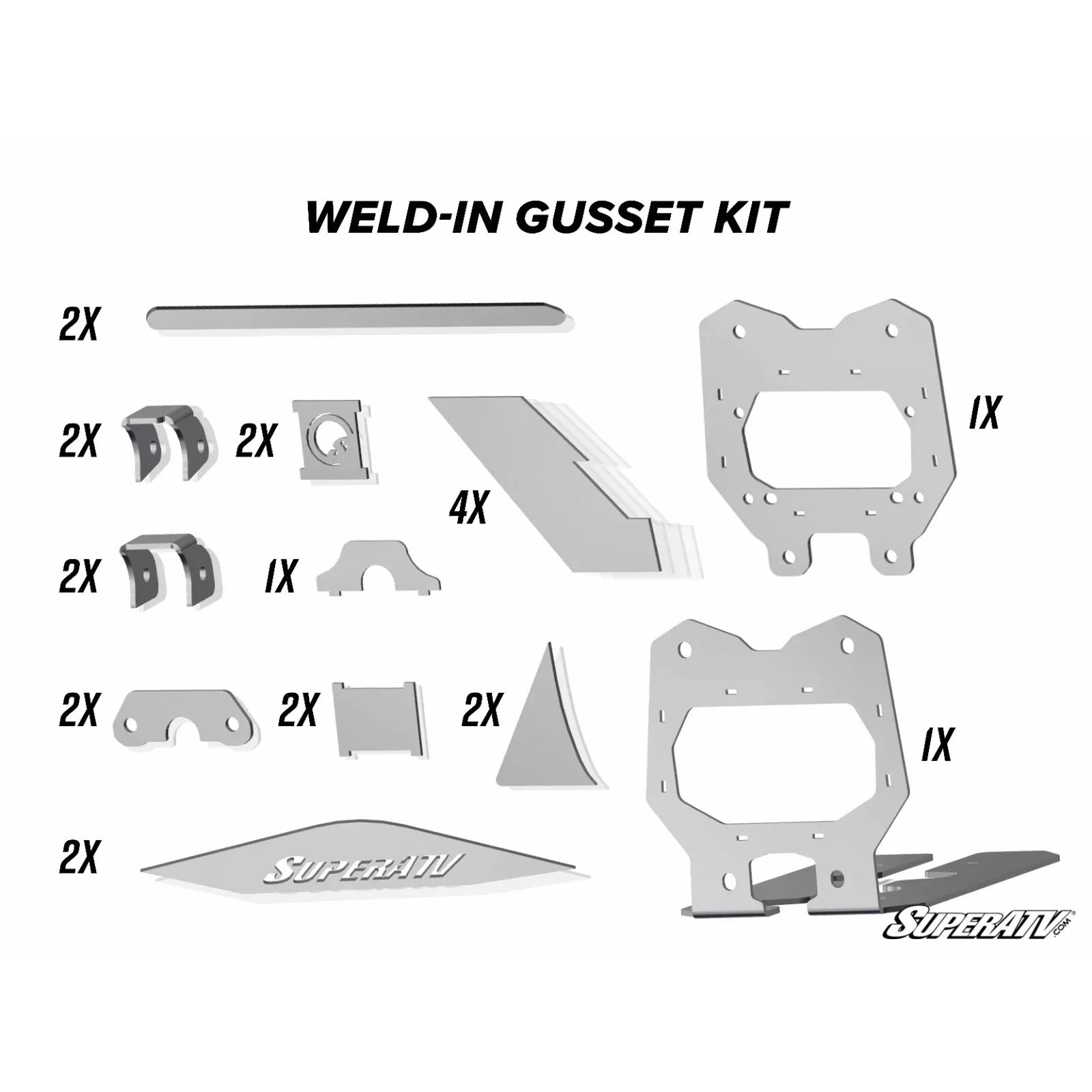 SuperATV Can-Am Maverick X3 Weld-In Gusset Kit WFG-CA-X3-01