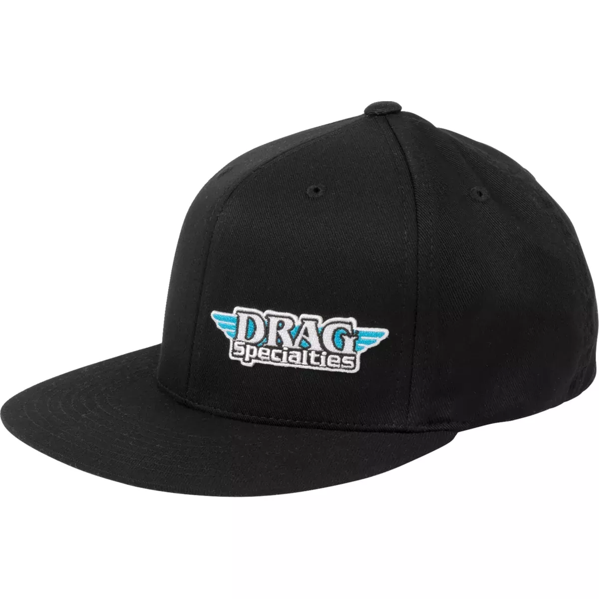 THROTTLE THREADS 2501-2141 DRG23H12BKOR Flat Bill Hat drag specialties- black