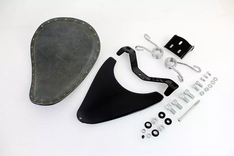 V-Twin 47-1809 Black Spring Mount Bates Bobber Solo Seat Kit Harley XL 04-Up