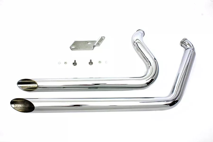 V-Twin Wyatt Gatling Short Slash Cut Drag Pipe Exhaust Harley 1986-2006 FXST