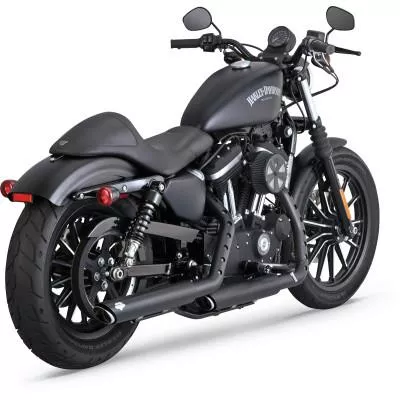 Vance & Hines 3" Round Twin Slash Slip-On Mufflers, Black, Fits 14-20 XL