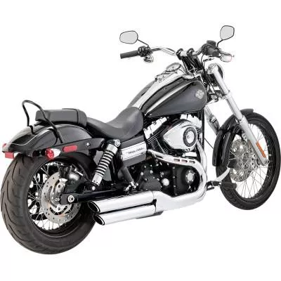 Vance & Hines 3″ Round Twin Slash Slip-On Mufflers, Chrome, Fits 08-17 FXDF, 10-17 FXDWG