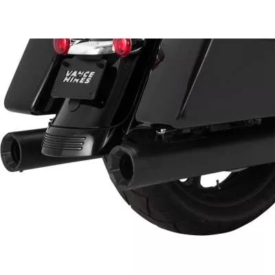 Vance & Hines 4" Eliminator 400 Slip-On Mufflers, Black w/ Black end, Fits 17-20 FLHT/ FLHTK/ FLHX/ FLTRX FLTRU/ FLHR/FLTRK