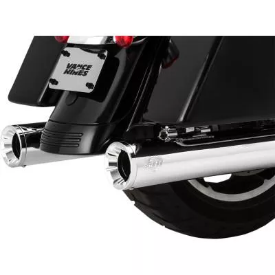 Vance & Hines 4" Eliminator 400 Slip-On Mufflers, Chrome w/ Chrome end, Fits 17-20 FLHT/ FLHTK/ FLHX/ FLTRX/ FLTRU/FLHR/FLTRK