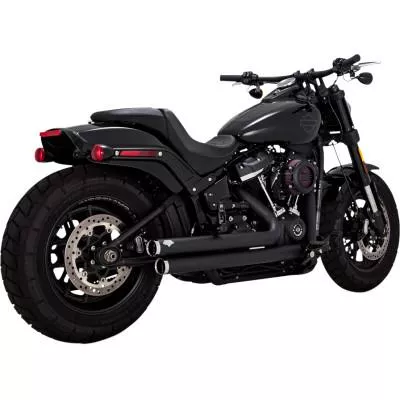 Vance & Hines Big Shots Staggered Exhaust, Black, Fits 18-20 FXBB/ FXFB/ FXLR/ FDLE/ FLHC/ FLSB/ FLSL