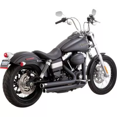 Vance & Hines Big Shots Staggered Exhaust, Matte Black, Fits 06-17 Dyna Models (except 12-16 FLD, 14-17 FXDL)