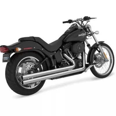 Vance & Hines Big Shots Staggered And Long 2-Into-2 Exhaust, Chrome, Fits 00-11 FXS/FXST/FLST Models (except 08-11 FXCW/C, 09 FXSTSSE)