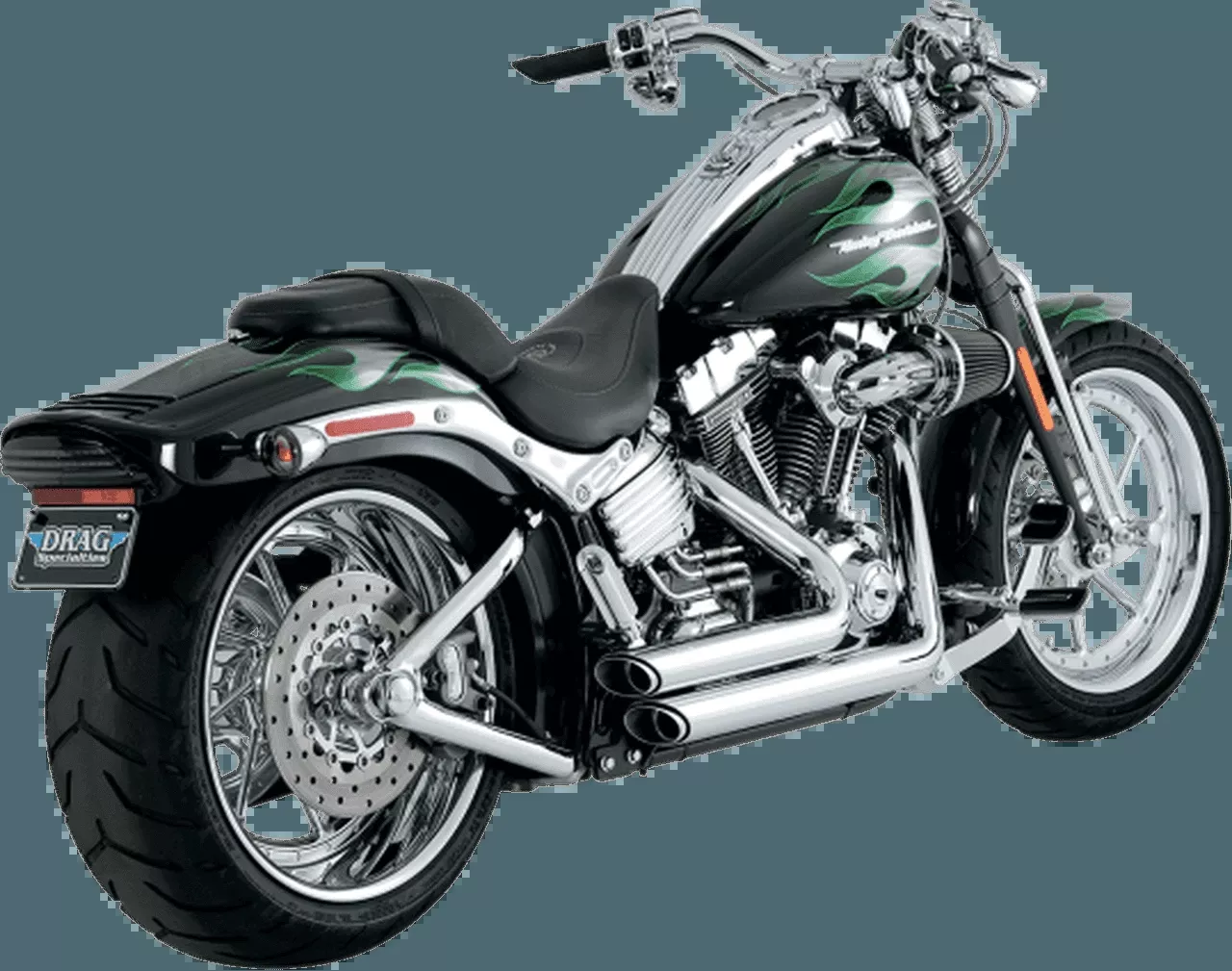 Vance & Hines Shortshots Staggered Exhaust for Softail '86-11 Chrome (Competition Use Only)