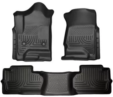 WeatherBeater Floor Mats Liners - Husky Black Front & Rear