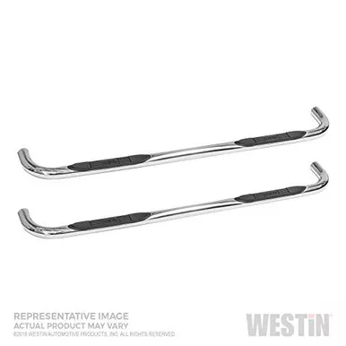 Westin 23-4130 E-Series 3 Round Nerf Step Bars Fits Sierra 1500 Silverado 1500