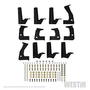 Westin 56-14165 4" HDX Cab Length Black Drop Steps w Black Steps Plates