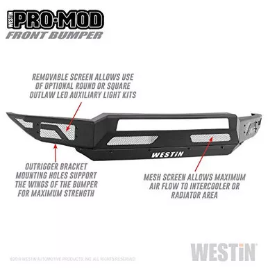 Westin 58-41215 Lightweight Pro-Mod Front Bumper for Chevrolet Silverado 1500