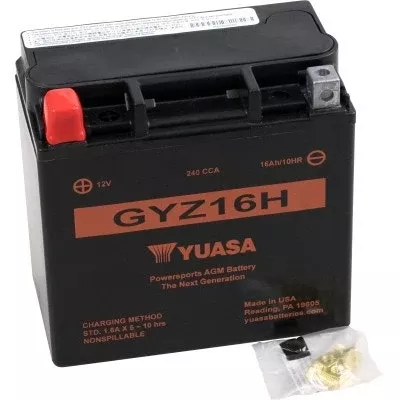Yuasa GYZ16H High Performance AGM Maintenance-Free Battery ATV Motorcycle