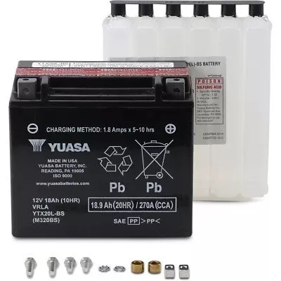 Yuasa Maintenance Free Performance ATV Battery YTX20L-BS YUAM320BS 12v 270cca