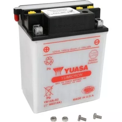 Yuasa YB14A-A2 High Performance AGM Maintenance-Free Battery ATV Motorcycle